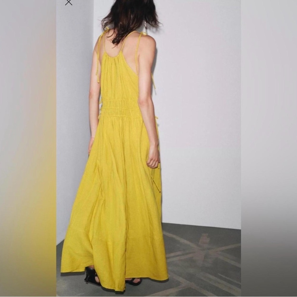 🔥🔥zara yellow zw collection linen dress - Picture 2 of 5